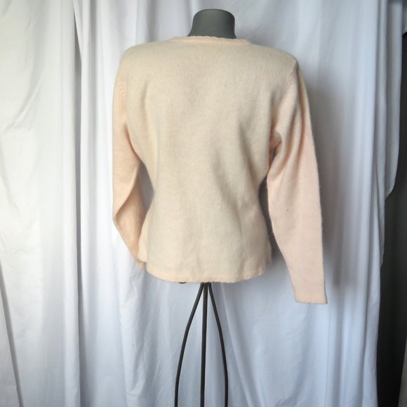 1990s Beaded Embroidered Wool Angora Cardigan - Picture 6 of 13